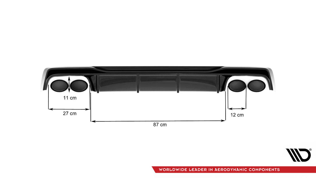 Maxton Design Diffusor Heck Ansatz passend für Audi A6 S-Line / S6 C8 / C8 Facelift schwarz Hochglanz