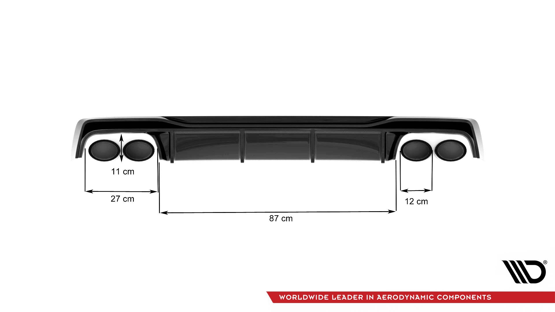 Maxton Design Diffusor Heck Ansatz passend für Audi A6 S-Line / S6 C8 / C8 Facelift schwarz Hochglanz