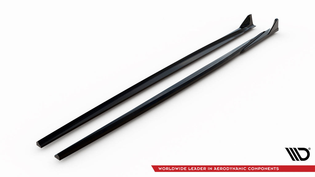 Maxton Design Street+ Seitenschweller Leisten passend für V.3 passend für CSL Look BMW 1er M-Paket / M140i F20 Facelift schwarz Hochglanz