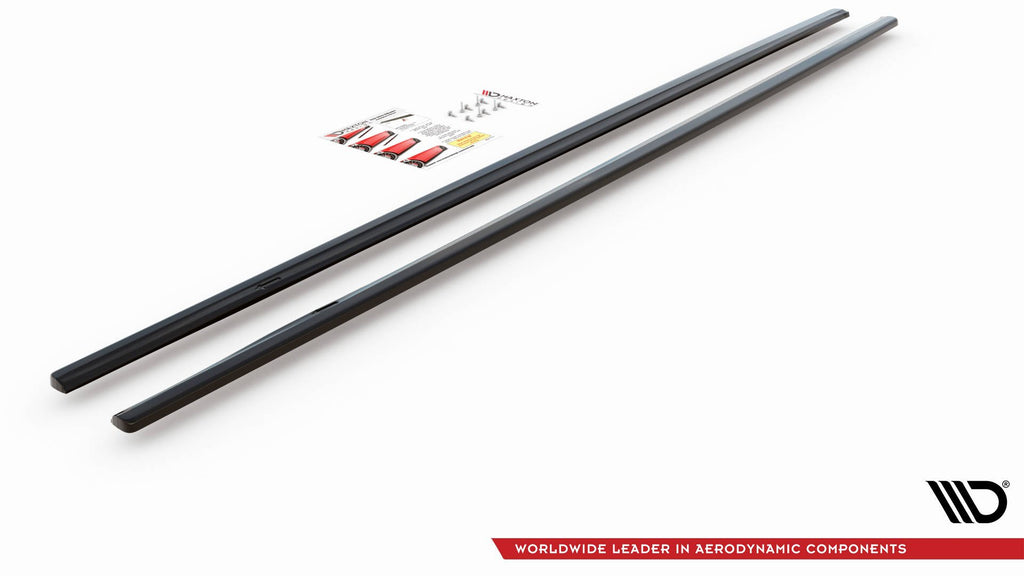 Maxton Design Street+ Seitenschweller Leisten passend für BMW M5 / 5 M-Paket E39 schwarz Hochglanz