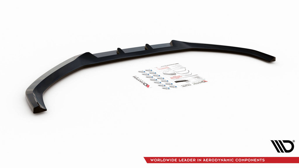 Maxton Design Street+ Spoilerlippe Front Ansatz V.1 passend für Audi A4 B9 schwarz Hochglanz