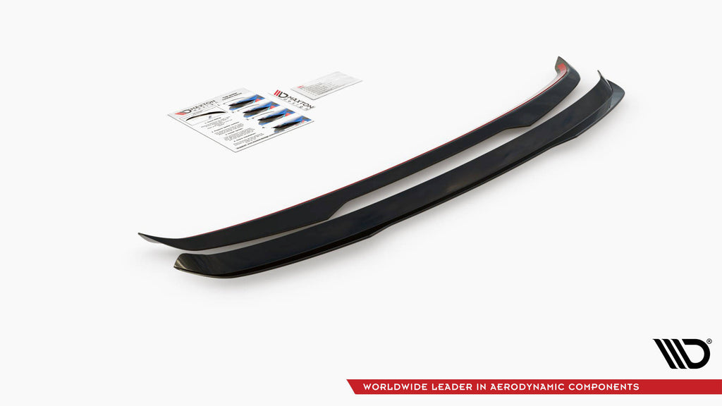 Maxton Design Spoiler CAP passend für Volvo V60 R-Design Mk2 schwarz Hochglanz