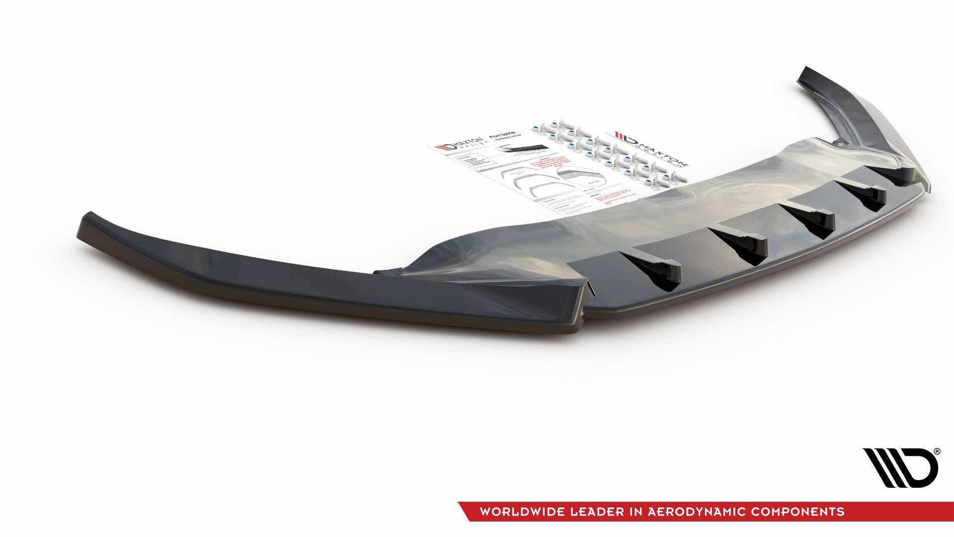 Maxton Design Street+ Spoilerlippe Front Ansatz V.2 passend für VW Passat B8 schwarz Hochglanz