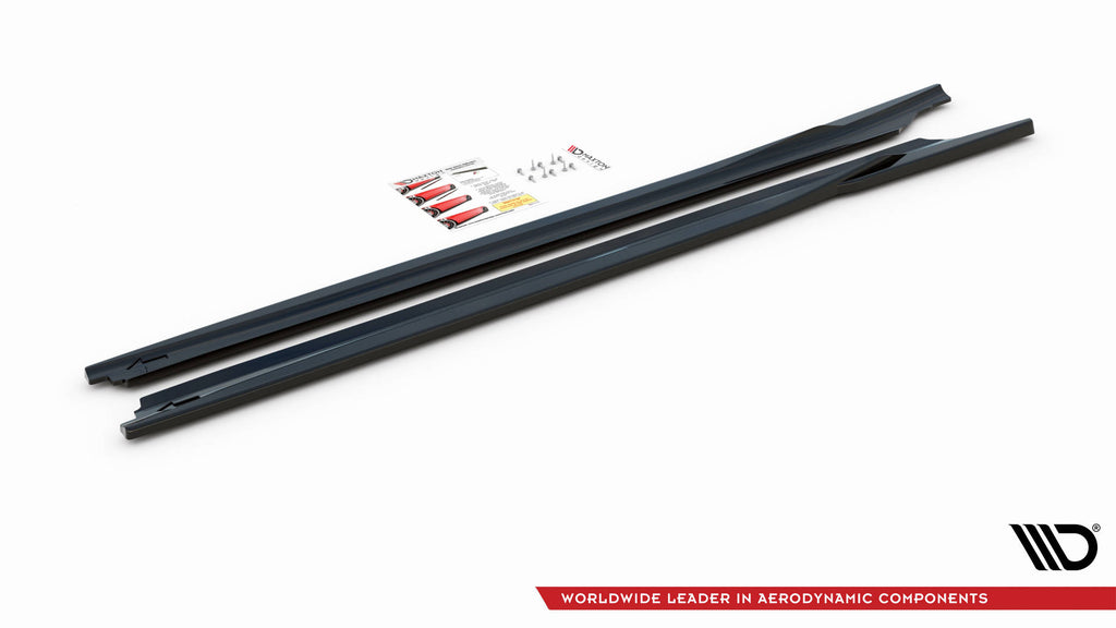 Maxton Design Street+ Seitenschweller Leisten passend für BMW X1 M-Paket F48 / F48 Facelift schwarz Hochglanz