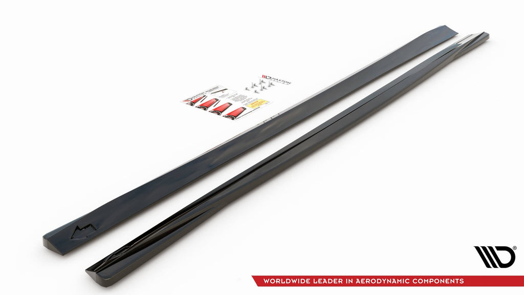 Maxton Design Street+ Seitenschweller Leisten passend für Volvo V90 Mk2 schwarz Hochglanz