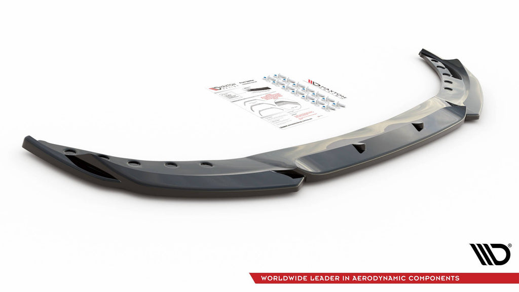 Maxton Design Street+ Spoilerlippe Front Ansatz V.2 passend für BMW 3er G20 / G21 schwarz Hochglanz