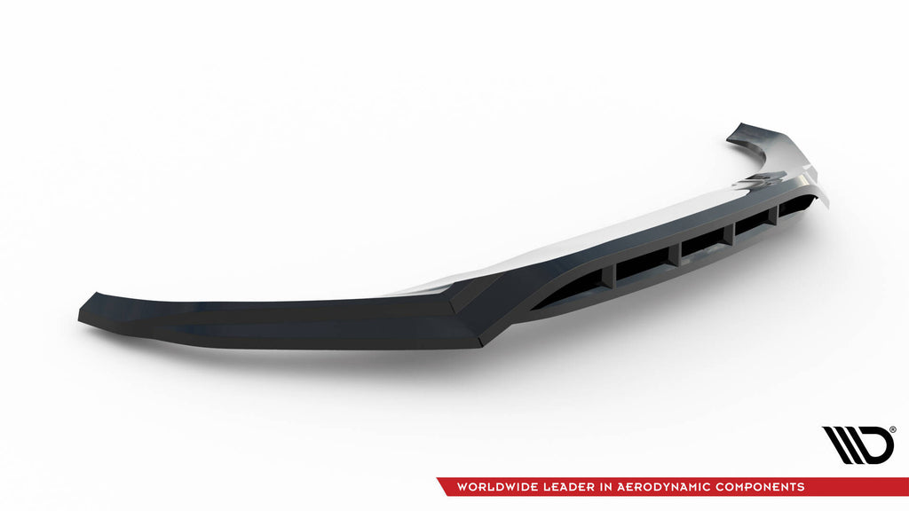 Maxton Design Street+ Spoilerlippe Front Ansatz V.1 passend für BMW X6 M-Paket G06 Facelift schwarz Hochglanz