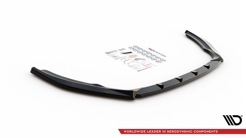 Maxton Design Street+ Spoilerlippe Front Ansatz passend für Skoda Fabia Mk3 Facelift schwarz Hochglanz