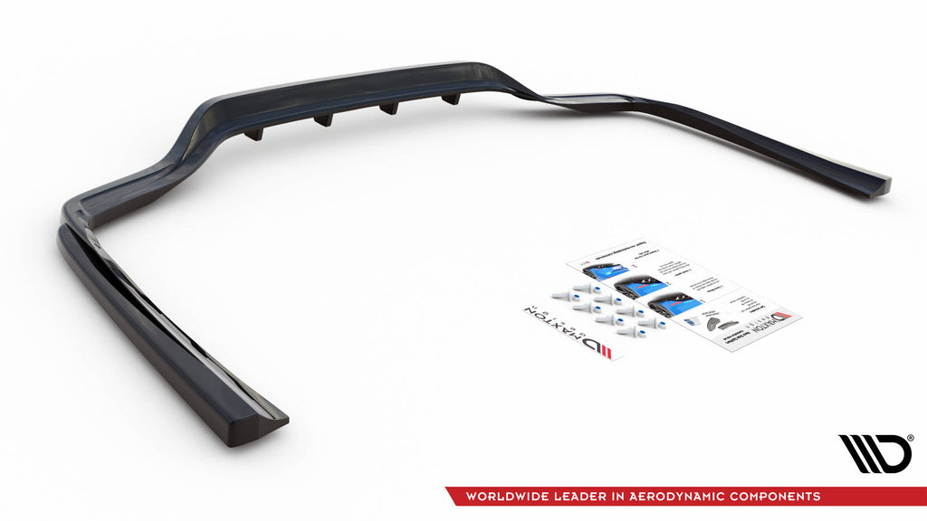Maxton Design Street+ Mittlerer Diffusor RACE passend für Mercedes-Benz C W205 schwarz Hochglanz