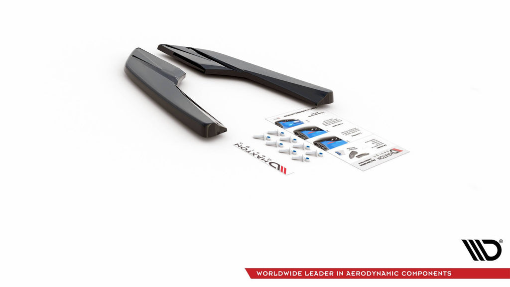 Maxton Design Heck Ansatz Flaps Diffusor V.2 passend für Audi S3 Limousine 8V Facelift schwarz Hochglanz