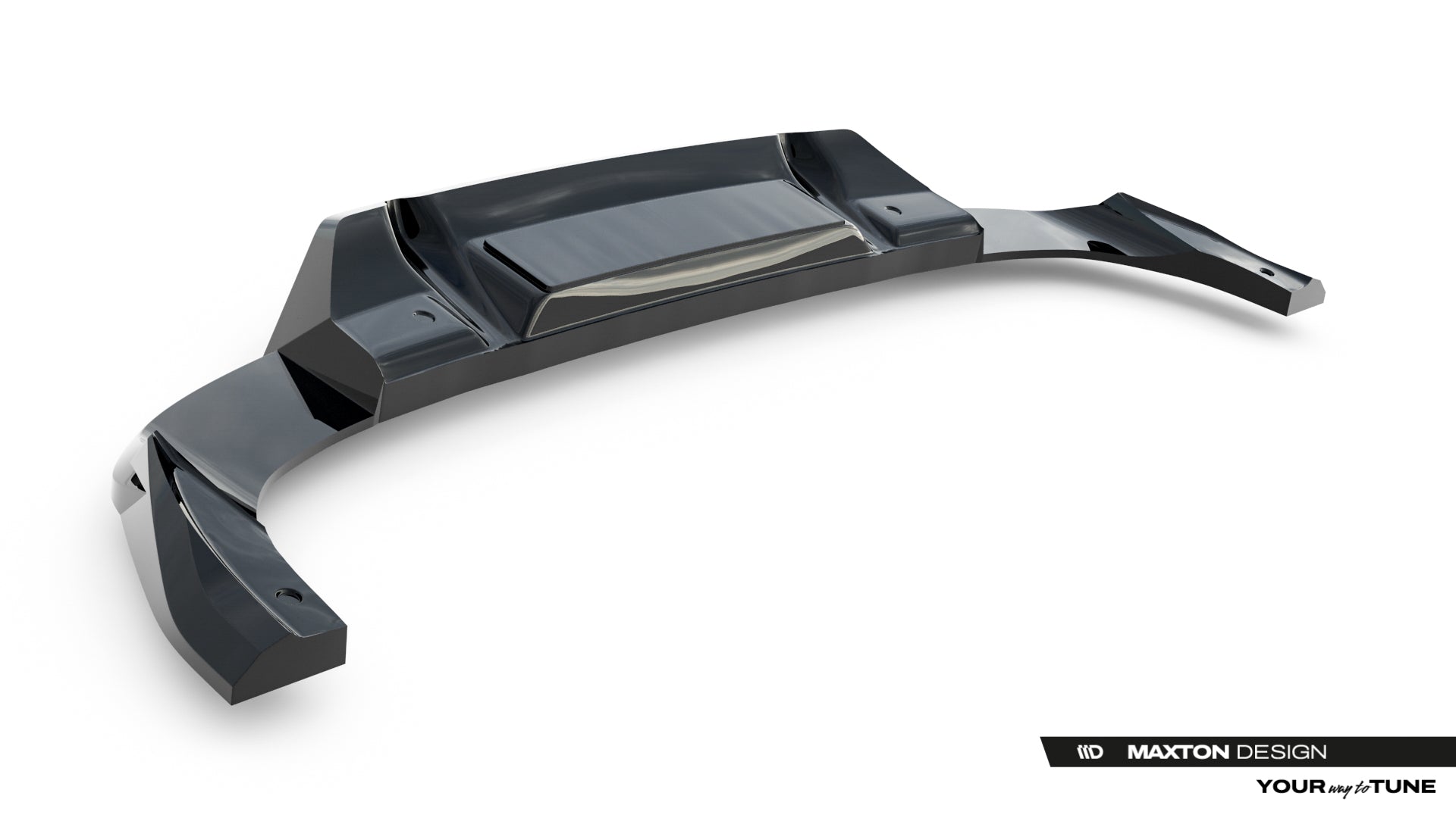 Maxton Design Street+ Mittlerer Diffusor Race Passend für Audi SQ5 Sportback / SUV Mk3 Schwarz Hochglanz