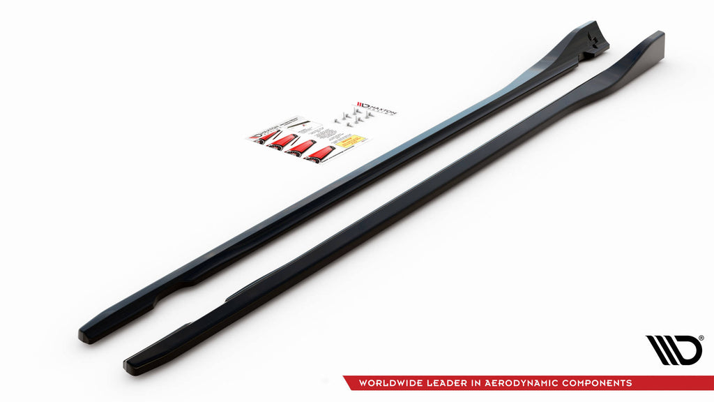 Maxton Design Street+ Seitenschweller Leisten passend für Dodge Challenger GT Mk3 Facelift schwarz Hochglanz