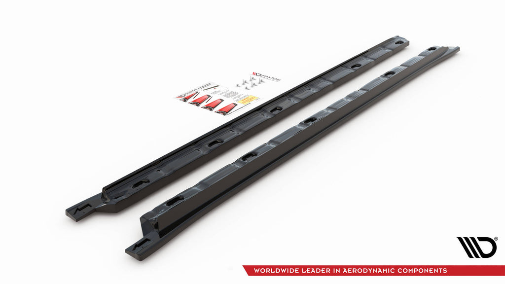 Maxton Design Street+ Seitenschweller Leisten passend für VW Tiguan Mk2 schwarz Hochglanz