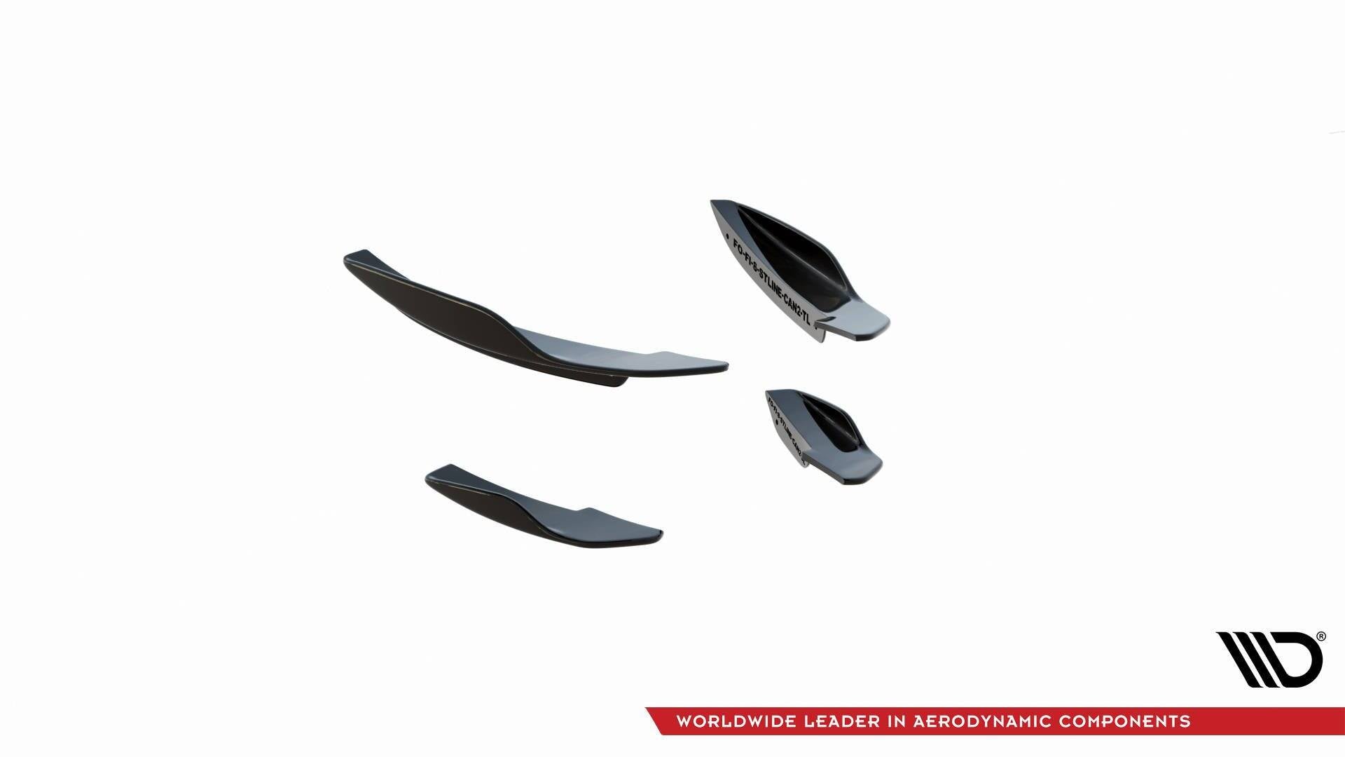 Maxton Design Stoßstangen Flaps Wings vorne Canards passend für V.2 Ford Fiesta Mk8 ST / ST-Line