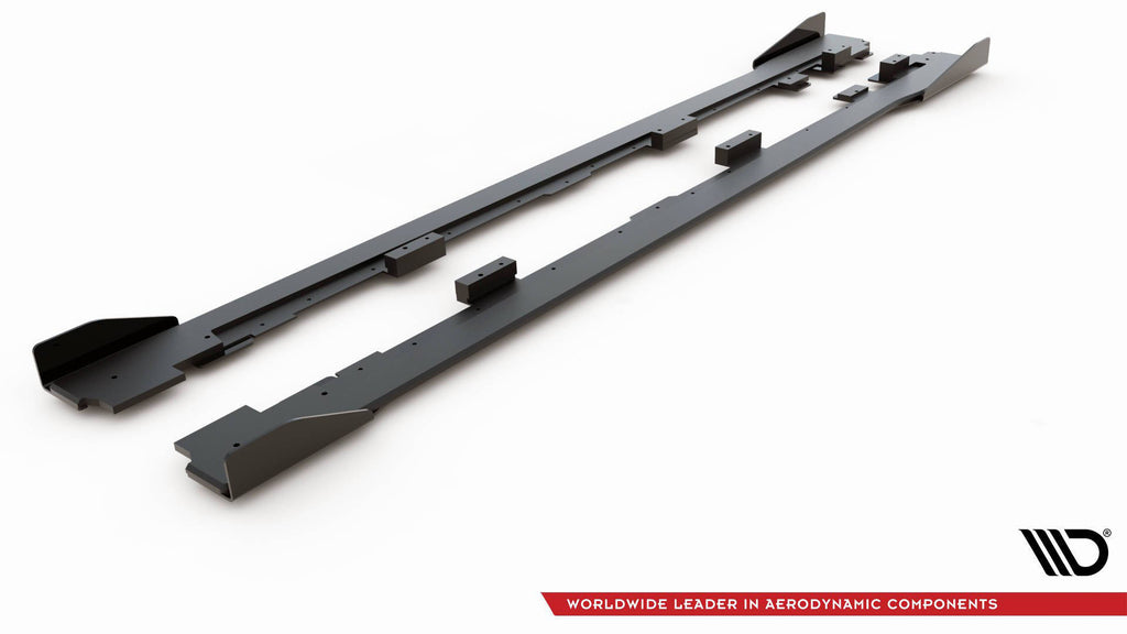 Maxton Design Street Pro Street+ Seitenschweller Leisten + Flaps passend für VW Golf GTI Mk6 schwarz Hochglanz