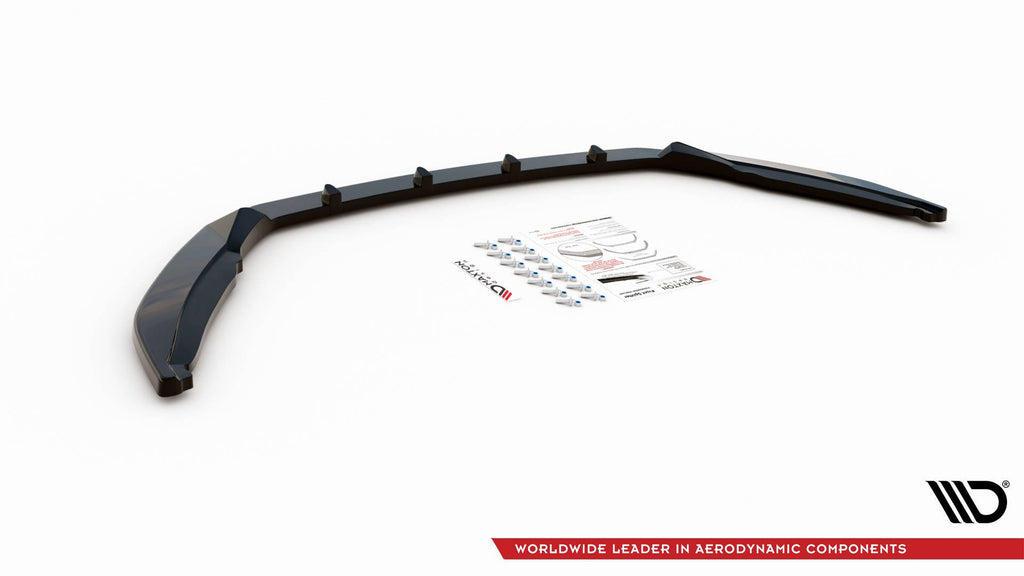 Maxton Design Street+ Spoilerlippe Front Ansatz V.1 passend für Skoda Octavia Mk3 Facelift schwarz Hochglanz