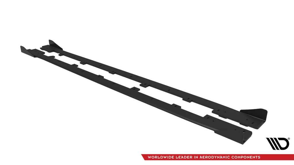 Maxton Design Street Pro Street+ Seitenschweller Leisten + Flaps passend für Subaru WRX STI Mk1 schwarz Hochglanz