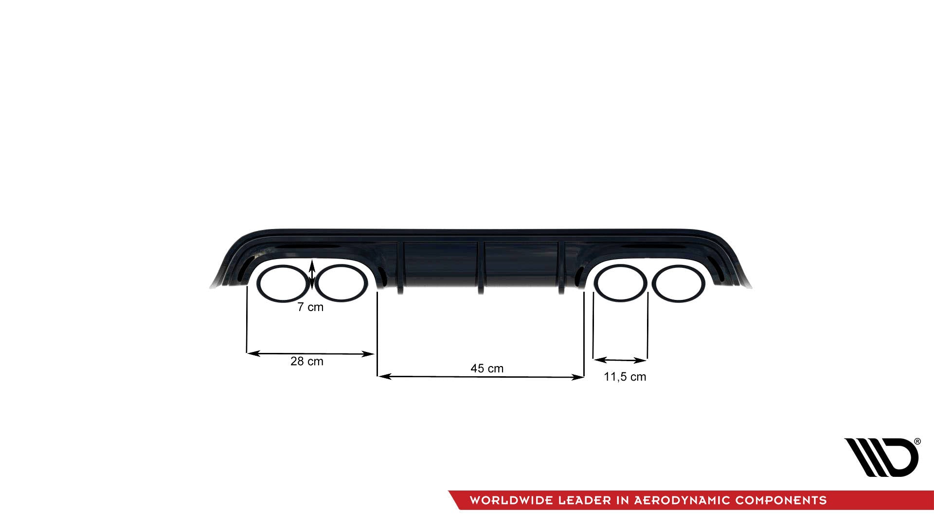 Maxton Design Diffusor Heck Ansatz passend für Mercedes-Benz CLK W209 schwarz Hochglanz