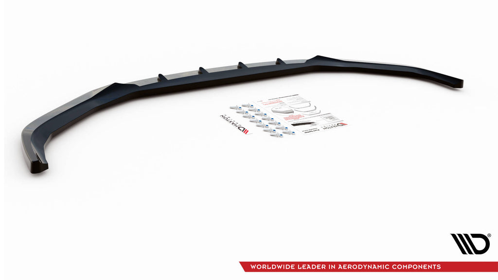 Maxton Design Street+ Spoilerlippe Front Ansatz V.2 passend für BMW 5er G30 / G31 schwarz Hochglanz