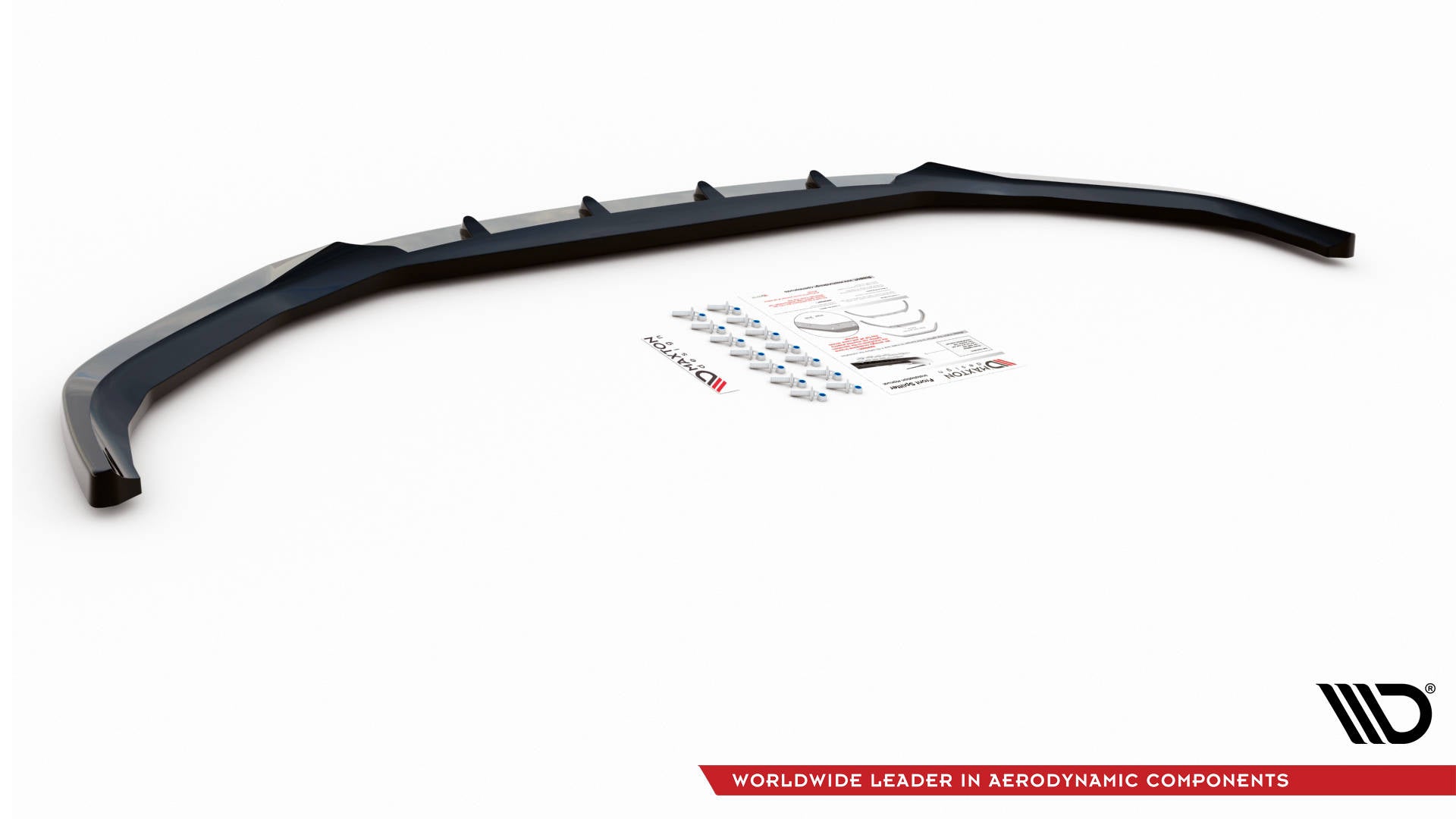 Maxton Design Street+ Spoilerlippe Front Ansatz V.2 passend für BMW 5er G30 / G31 schwarz Hochglanz