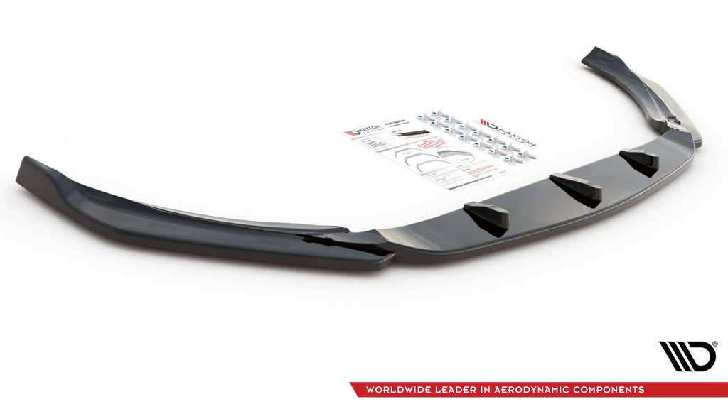 Maxton Design Street+ Spoilerlippe Front Ansatz V.2 passend für Mercedes-AMG A 45 S Aero Pack W177 schwarz Hochglanz