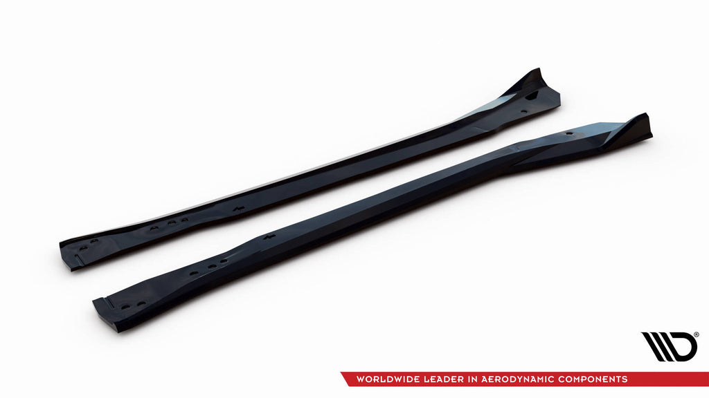 Maxton Design Street+ Seitenschweller Leisten passend für Chevrolet Corvette Z06 C7 schwarz Hochglanz