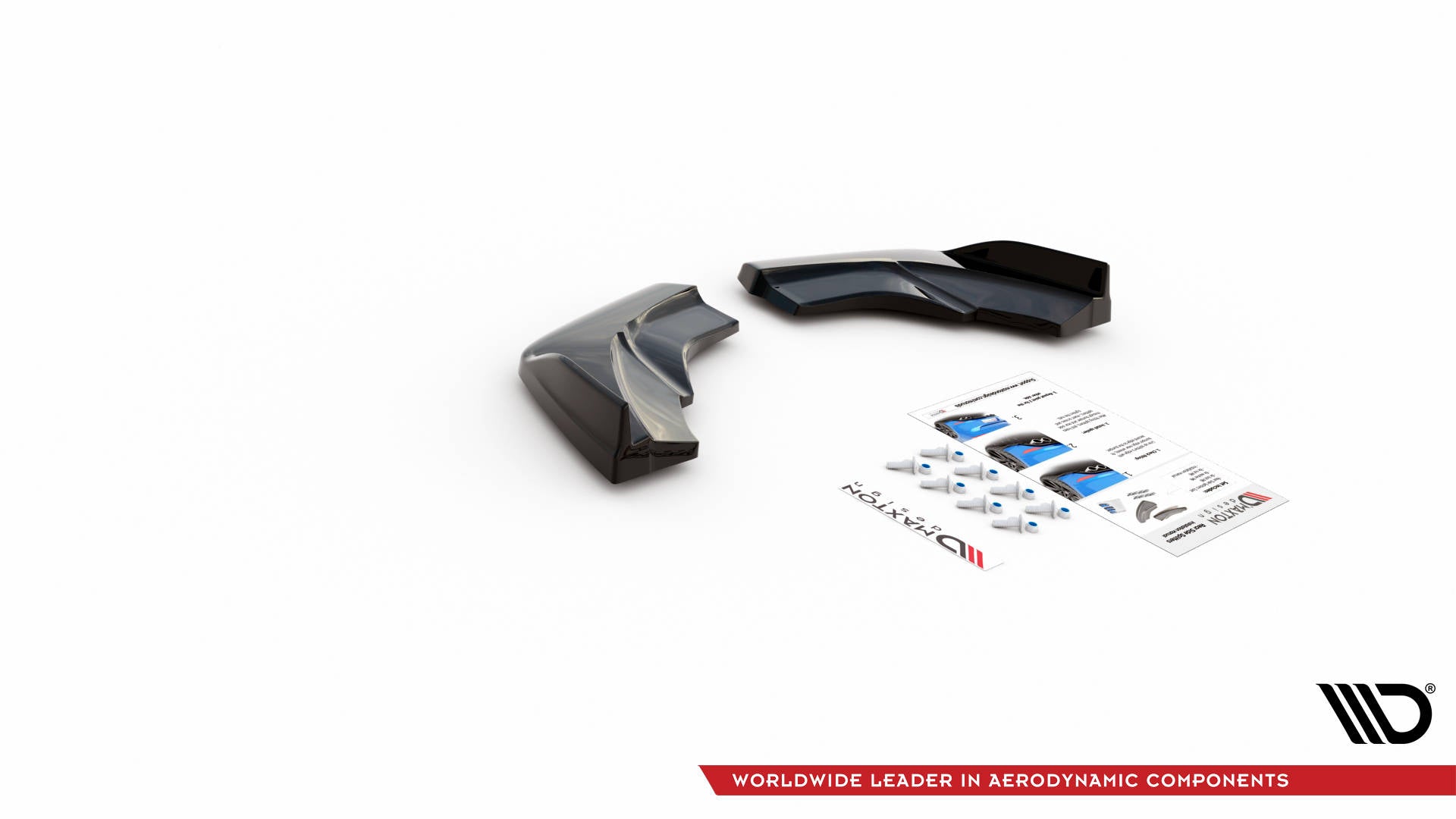 Maxton Design Heck Ansatz Flaps Diffusor V.1 passend für Mercedes-Benz A W176 schwarz Hochglanz