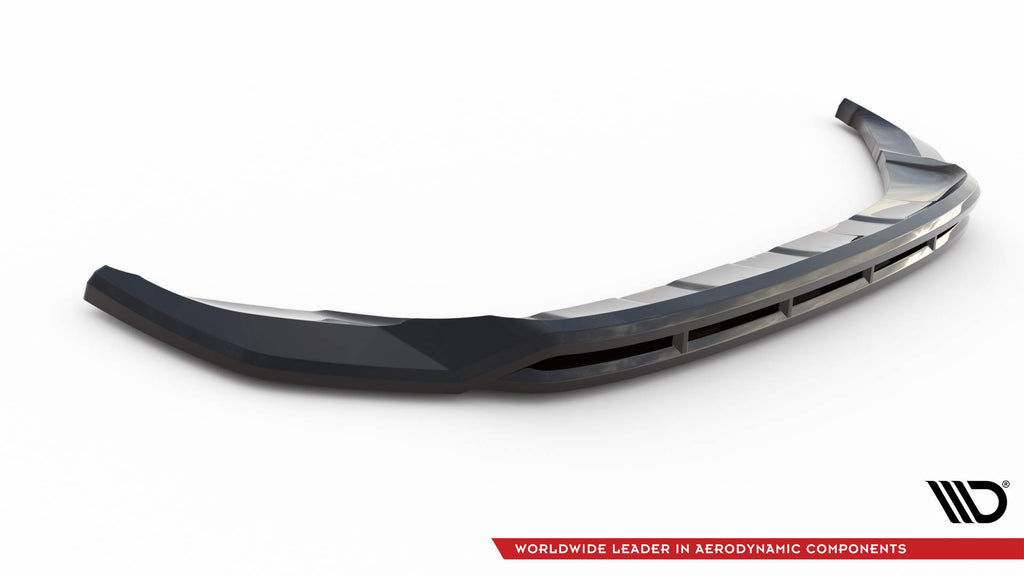 Maxton Design Street+ Spoilerlippe Front Ansatz V.1 passend für VW T-Roc R / R-Line Mk1 Facelift schwarz Hochglanz
