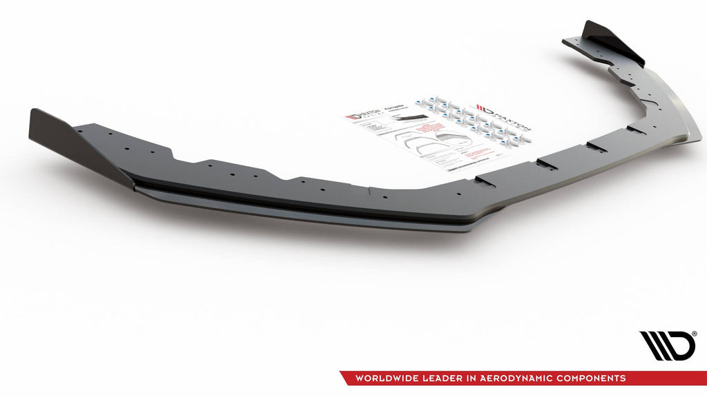 Maxton Design Street Pro Street+ Spoilerlippe Front Ansatz passend für + Flaps passend für Ford Focus RS Mk3 schwarz Hochglanz
