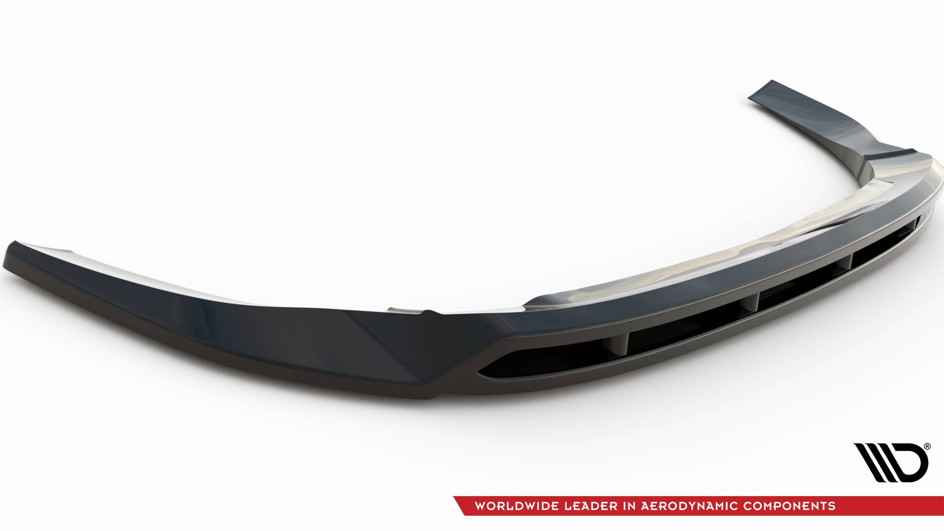 Maxton Design Street+ Spoilerlippe Front Ansatz V.2 passend für Ford Transit Custom Mk1 Facelift / Tourneo Custom Mk1 Facelift schwarz Hochglanz