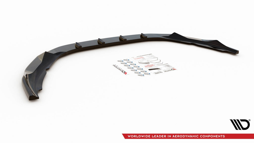 Maxton Design Street+ Spoilerlippe Front Ansatz V.1 passend für Volvo S60 R-Design Mk2 Facelift schwarz Hochglanz