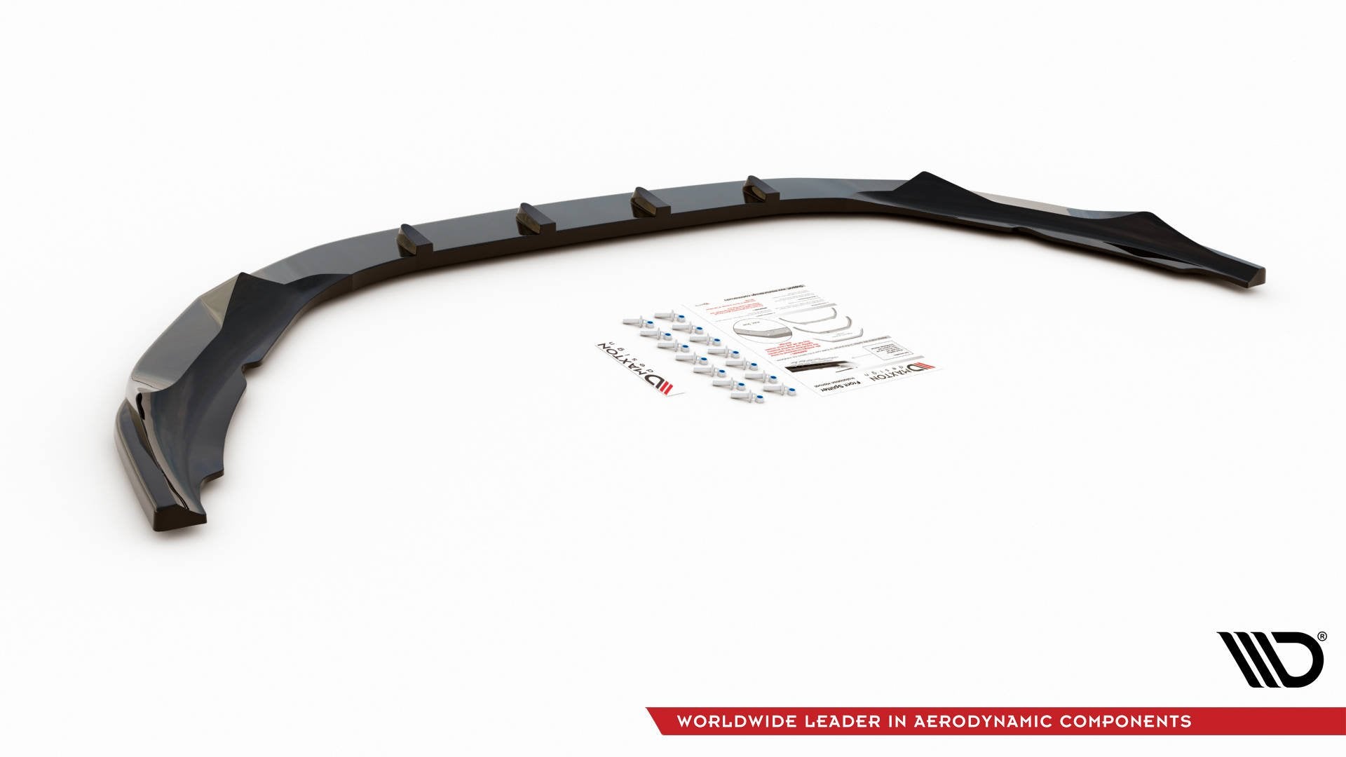 Maxton Design Street+ Spoilerlippe Front Ansatz V.1 passend für Volvo S60 R-Design Mk2 Facelift schwarz Hochglanz
