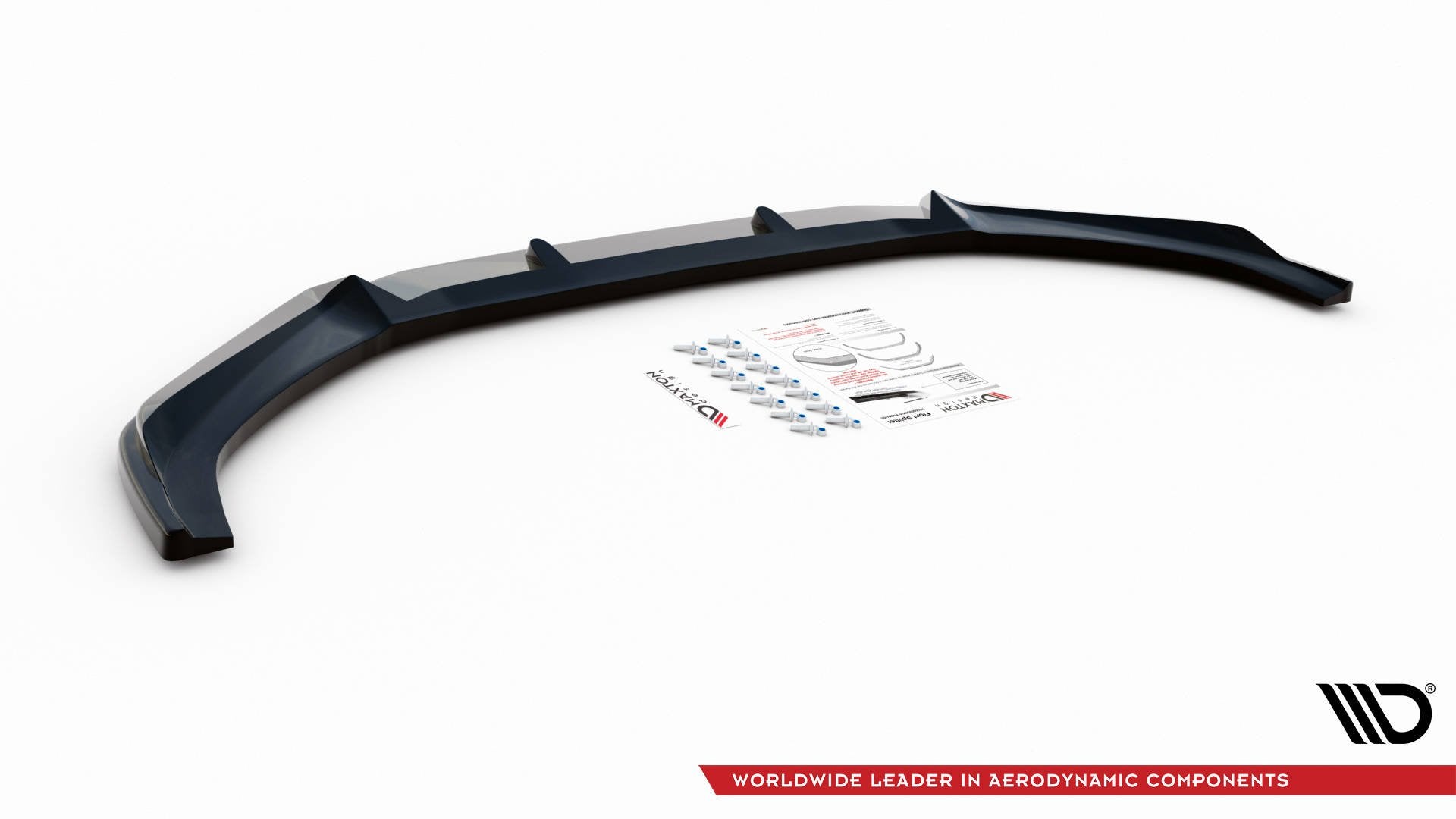 Maxton Design Street+ Spoilerlippe Front Ansatz V.3 passend für Audi S4 / A4 S-Line B9 schwarz Hochglanz
