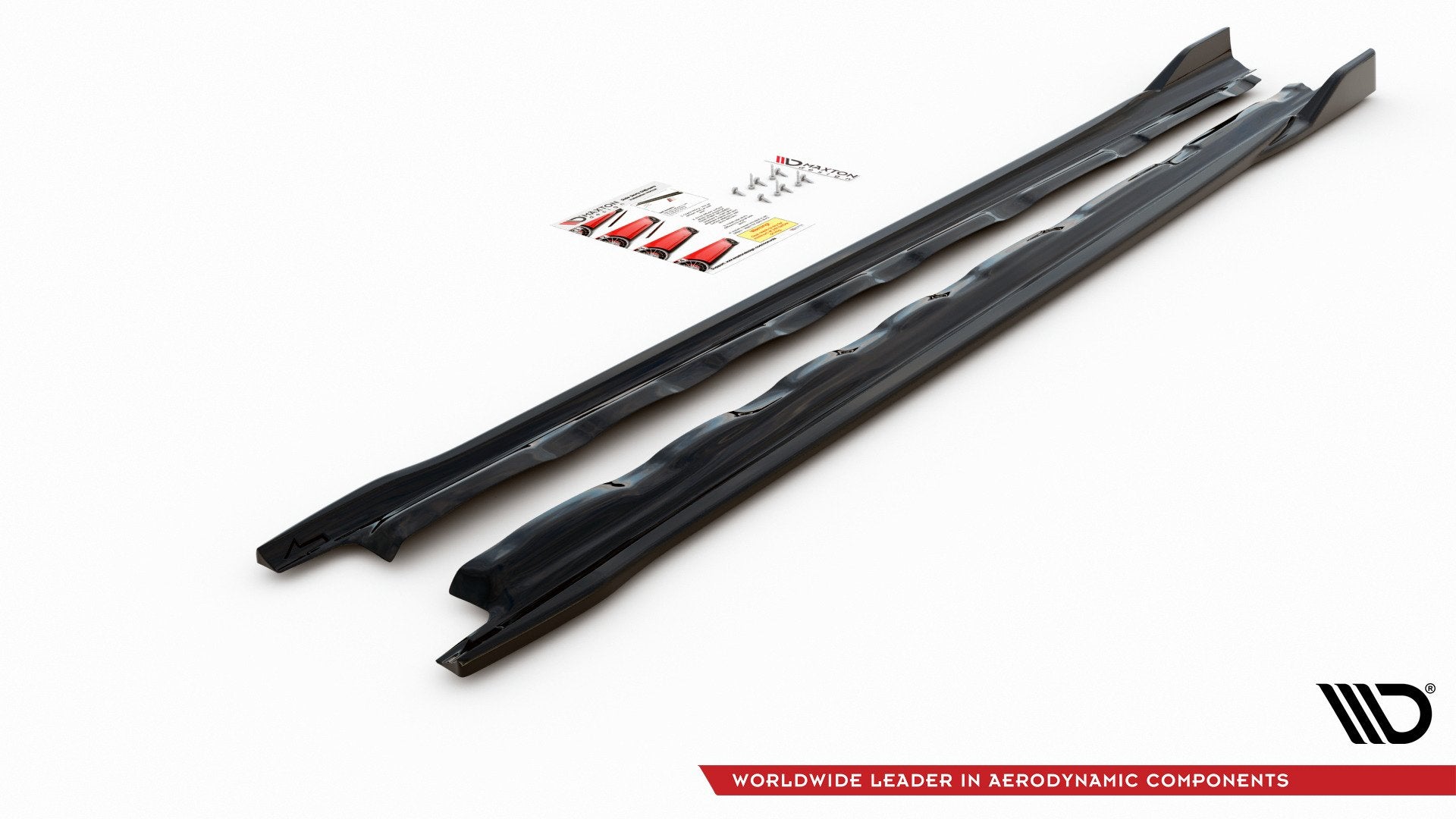 Maxton Design Street+ Seitenschweller Leisten V.2 passend für VW Golf Hatchback Mk8 schwarz Hochglanz