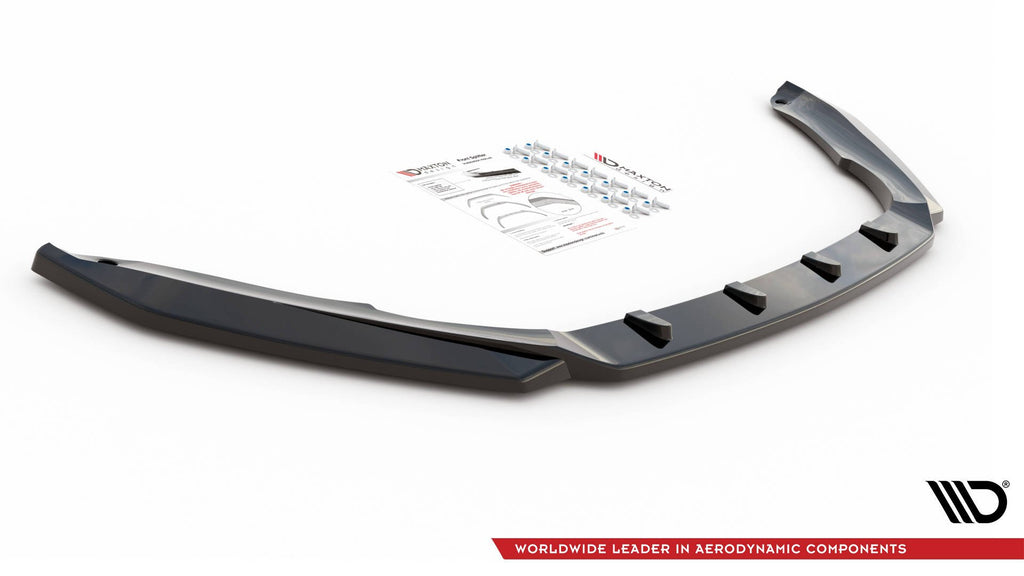 Maxton Design Street+ Spoilerlippe Front Ansatz V.3 passend für Skoda Octavia RS Mk3 Facelift schwarz Hochglanz