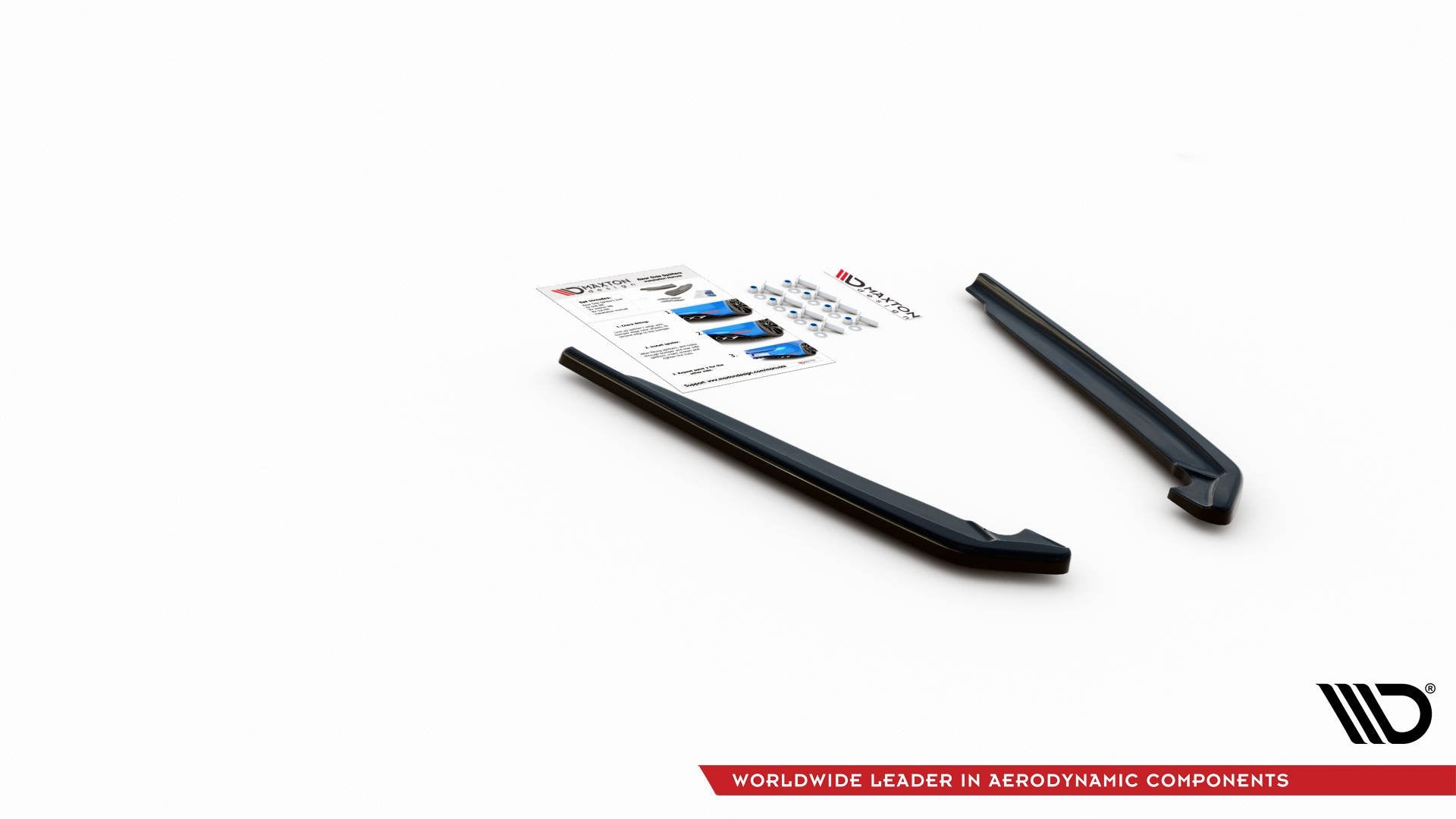 Maxton Design Heck Ansatz Flaps Diffusor passend für BMW 5er G30 Facelift M-Paket schwarz Hochglanz