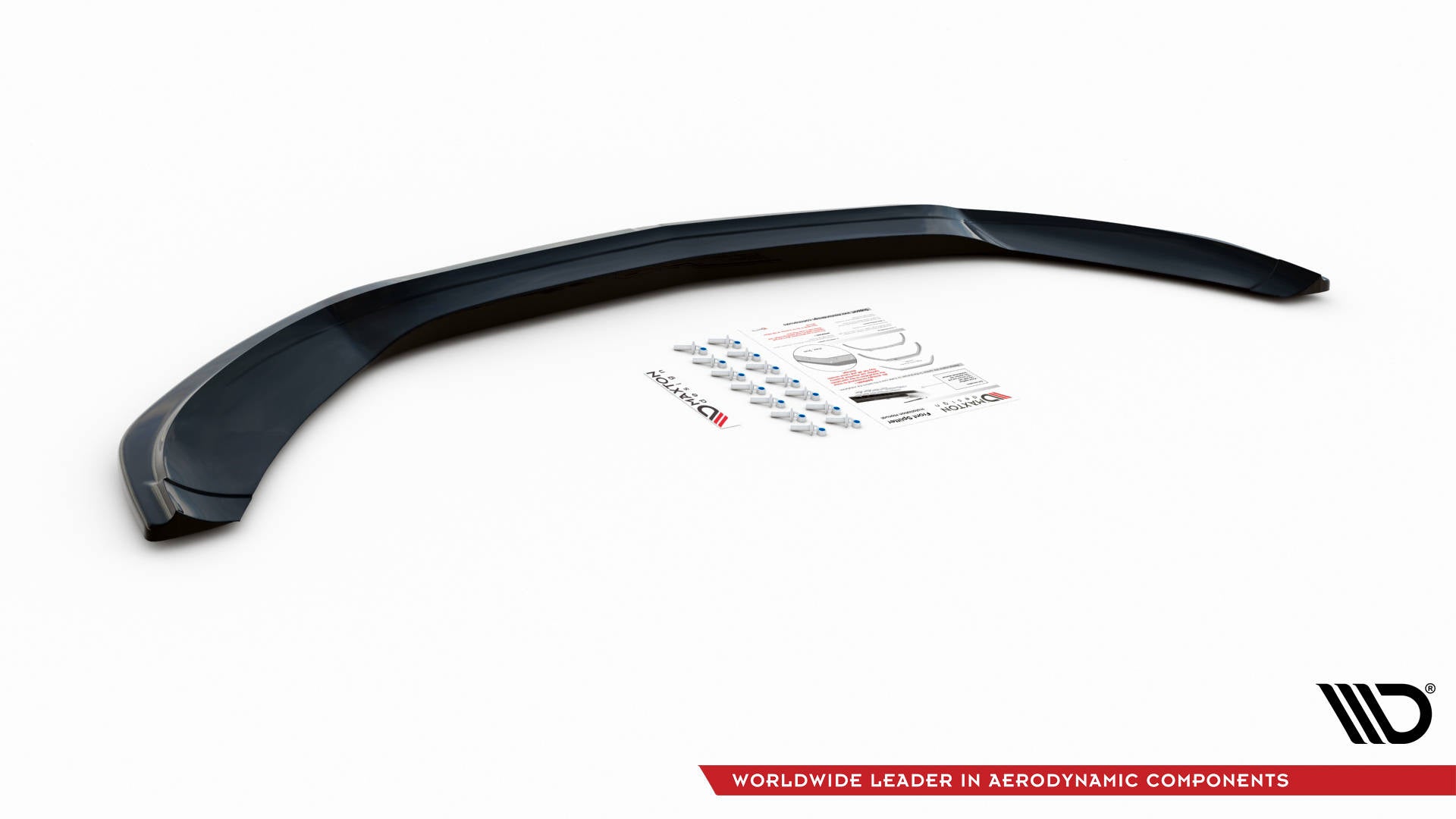 Maxton Design Street+ Spoilerlippe Front Ansatz V.1 passend für Mercedes-AMG C 43 / AMG-Line W205 schwarz Hochglanz