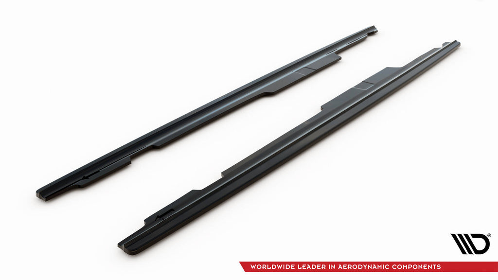 Maxton Design Street+ Seitenschweller Leisten passend für BMW 3er M-Paket Limousine / Touring E90 / E91 schwarz Hochglanz