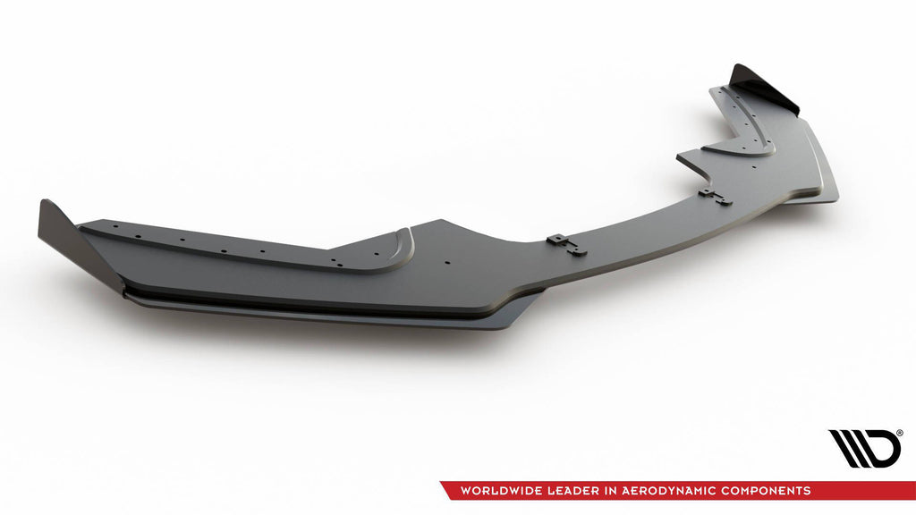 Maxton Design Street Pro Street+ Spoilerlippe Front Ansatz passend für V.3 + Flaps passend für BMW 1er F20 M-Paket Facelift / M140i schwarz Hochglanz