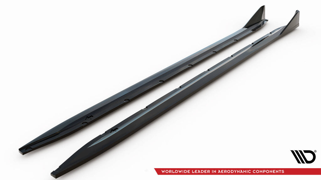 Maxton Design Street+ Seitenschweller Leisten passend für V.3 passend für CSL Look BMW M4 G82 / G82 Facelift schwarz Hochglanz