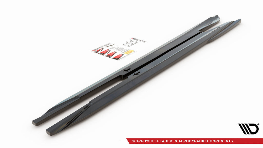 Maxton Design Street+ Seitenschweller Leisten passend für Infiniti Q60 S Mk2 schwarz Hochglanz