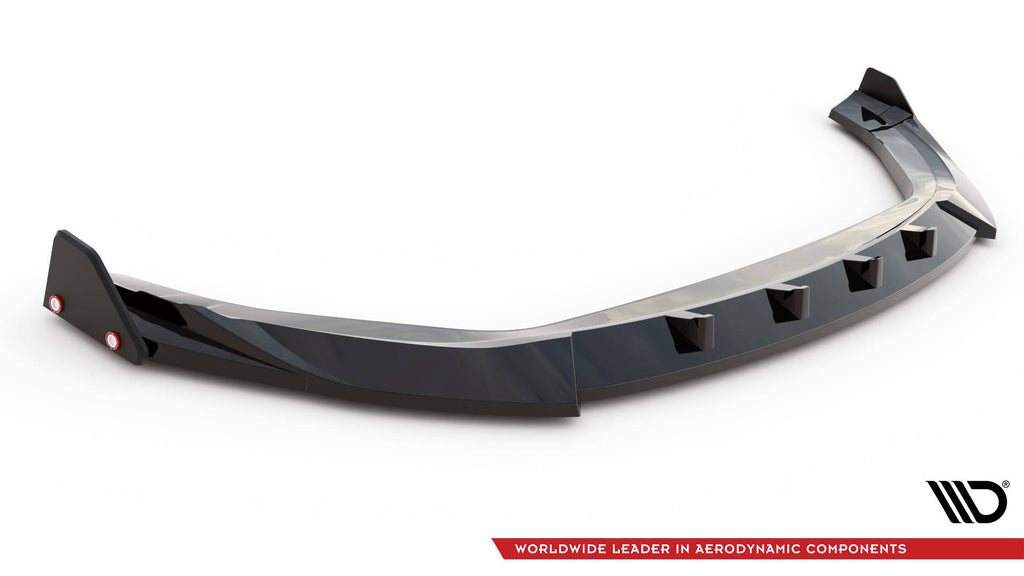 Maxton Design Street+ Spoilerlippe Front Ansatz V.2 + Flaps passend für Hyundai Kona N Mk1