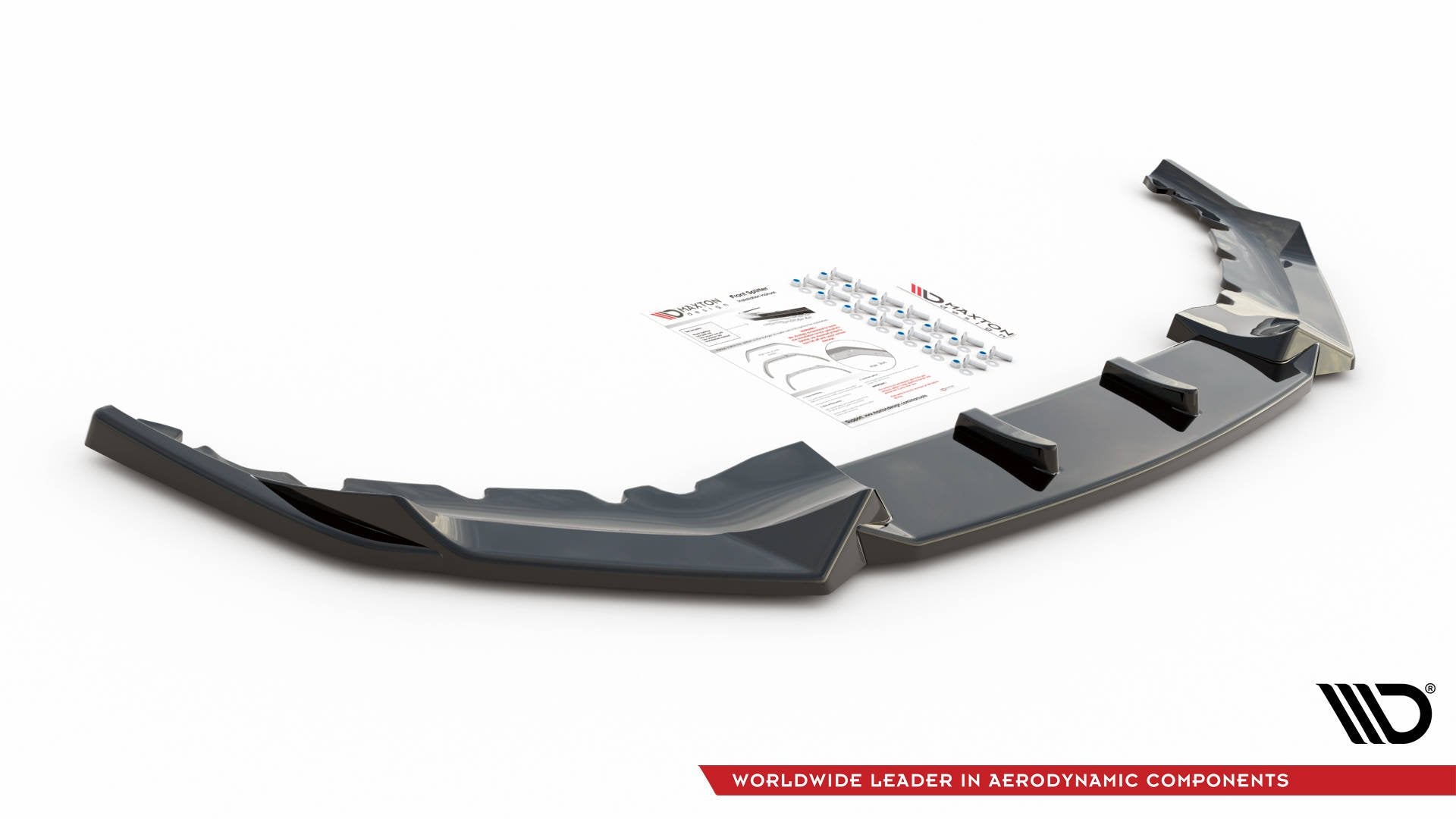 Maxton Design Street+ Spoilerlippe Front Ansatz V.1 passend für BMW 5er M-Paket / M550i / M550d Limousine / Touring G30 / G31 Facelift schwarz Hochglanz