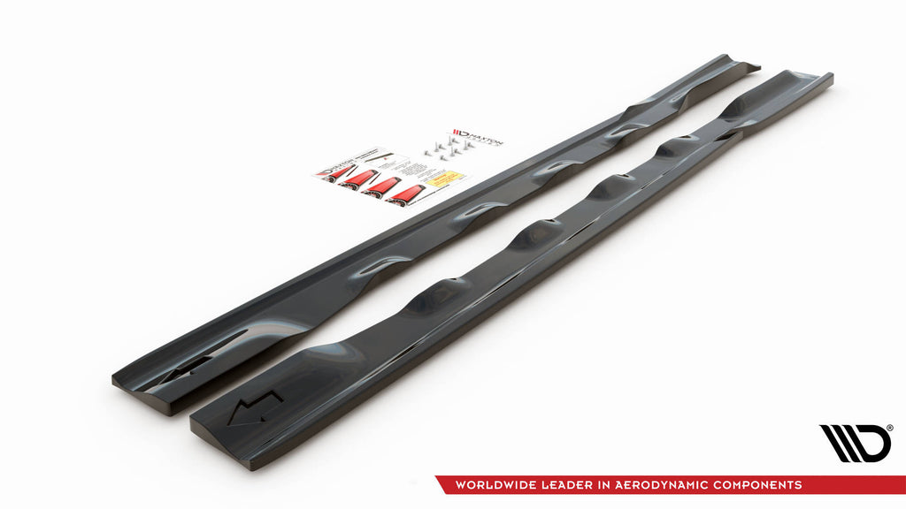 Maxton Design Street+ Seitenschweller Leisten passend für Ford C-Max Mk2 schwarz Hochglanz