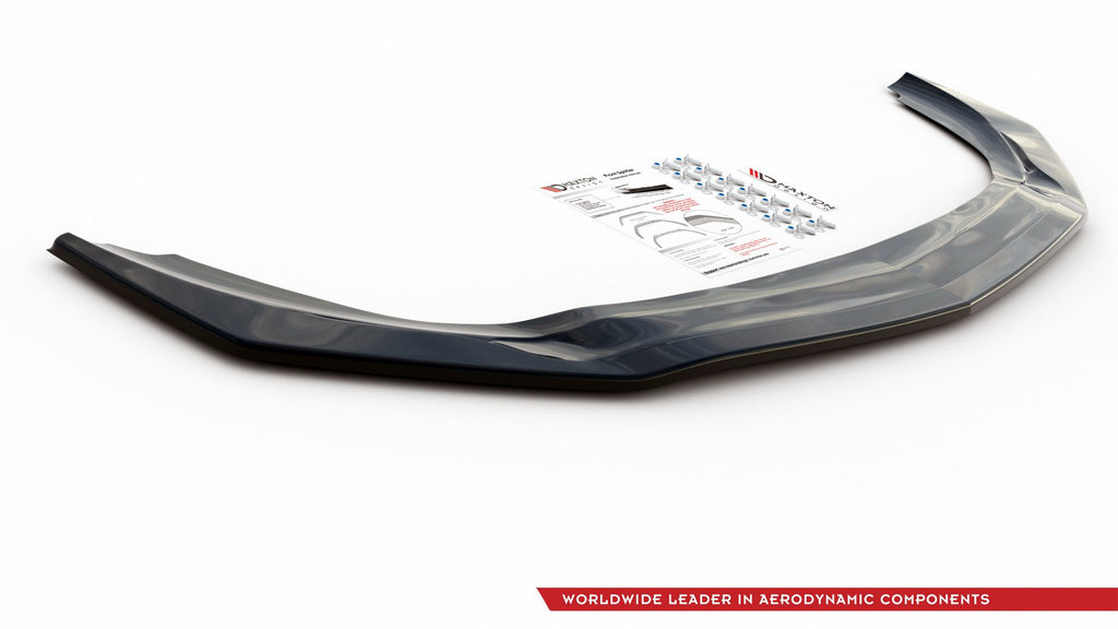Maxton Design Street+ Spoilerlippe Front Ansatz V.1 passend für Mercedes A35 AMG Aero W177 schwarz Hochglanz