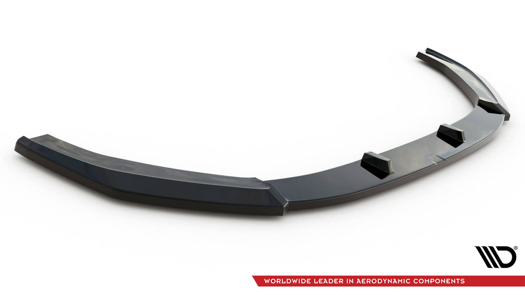 Maxton Design Street+ Spoilerlippe Front Ansatz V.1 passend für Audi RS4 B9 schwarz Hochglanz