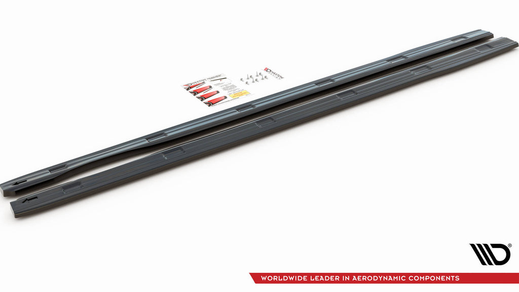 Maxton Design Street+ Seitenschweller Leisten passend für VW Caddy Long Mk3 Facelift schwarz Hochglanz