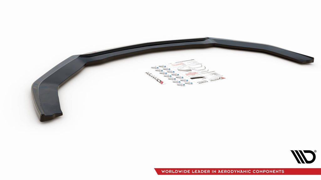 Maxton Design Street+ Spoilerlippe Front Ansatz V.1 passend für Ford Mustang Mk. 6 Facelift schwarz Hochglanz