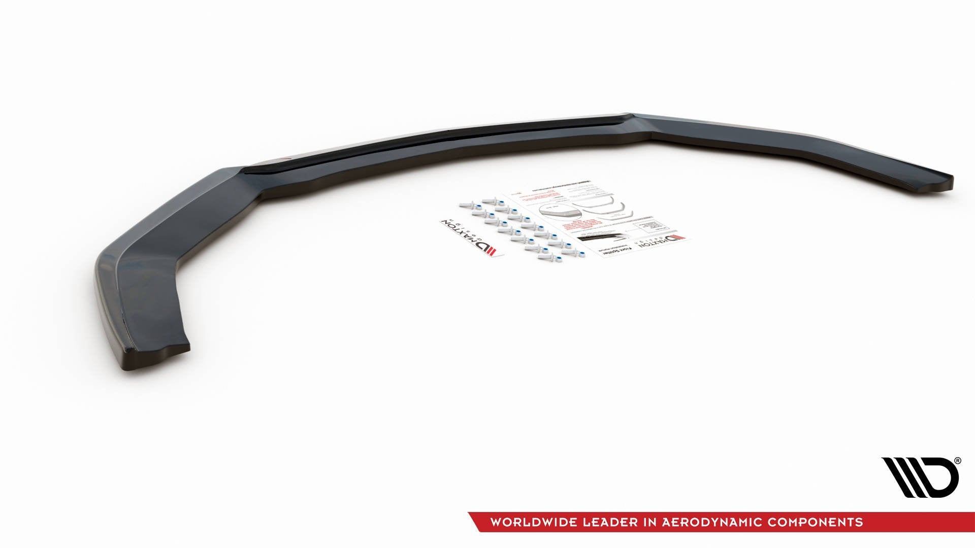 Maxton Design Street+ Spoilerlippe Front Ansatz V.1 passend für Ford Mustang Mk. 6 Facelift schwarz Hochglanz