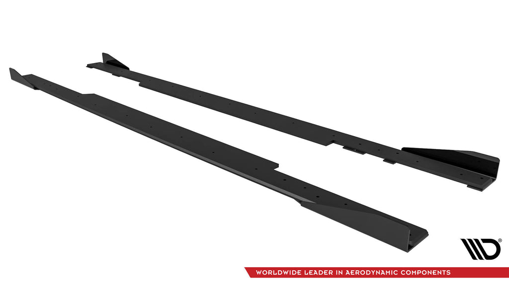 Maxton Design Street Pro Street+ Seitenschweller Leisten + Flaps passend für BMW 2 Coupe G42 schwarz Hochglanz